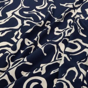 Stoff Seide Krepp de Chine abstrakte Fuguren im Meer