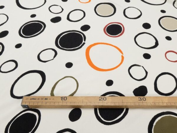 Stoff Seide Krepp de Chine Kreise und Punkte – Bild 2