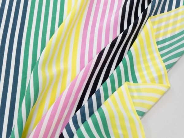 Stoff Seide Crepe de Chine Streifen multicolor – Bild 2