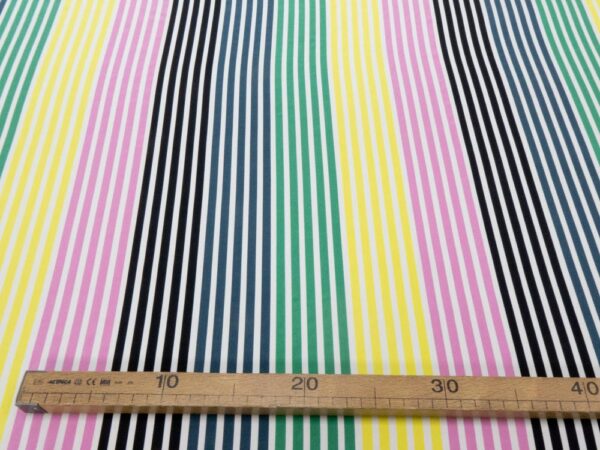 Stoff Seide Crepe de Chine Streifen multicolor – Bild 4