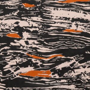 Stoff Seide Krepp de Chine Linoldruck rosa.anthrazit.rost