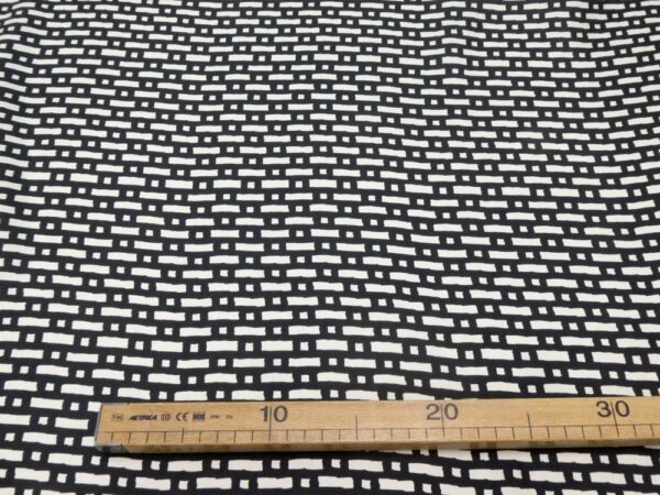 Stoff Seiden Twill grafisches Muster schwarz weiss mini – Bild 4