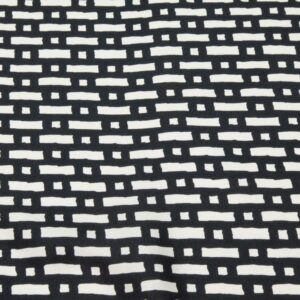 Stoff Seiden Twill grafisches Muster schwarz weiss mini