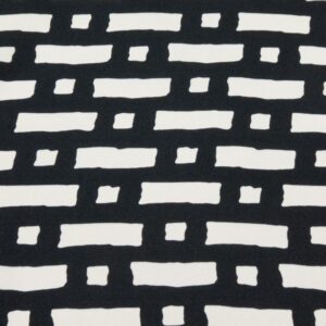 Stoff Seiden Twill grafisches Muster schwarz weiss maxi
