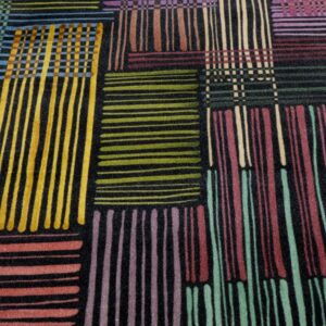 Stoff Baumwolle-Samt Karos 50s grün-bordeaux-lila-senfgelb