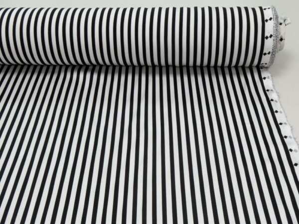 Stoff Viskosesatin heavy Streifen schwarz weiss – Bild 3