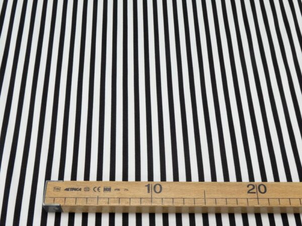 Stoff Viskosesatin heavy Streifen schwarz weiss – Bild 4