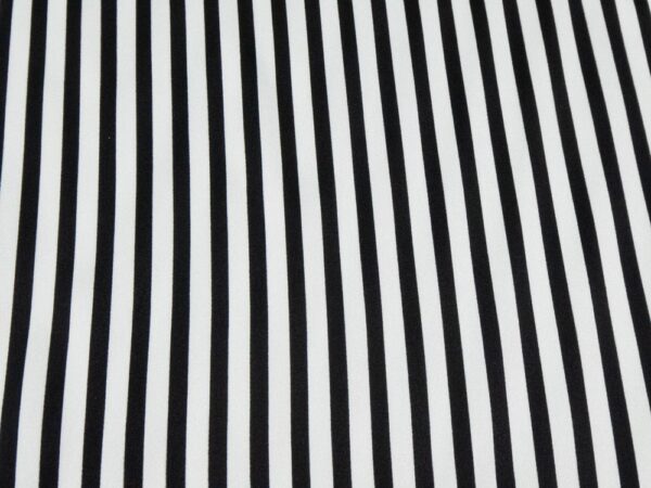 Stoff Viskosesatin heavy Streifen schwarz weiss