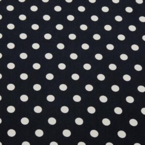 Stoff Seiden Krepp de Chine Punkte schwarz-ecru