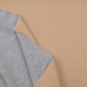 Stoff Summersweat Double beige-grau