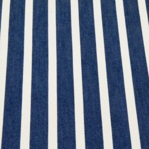 Stoff Denim Streifen blau ecruweiss 18x9
