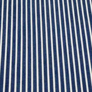 Stoff Denim Streifen blau ecruweiss 6x3