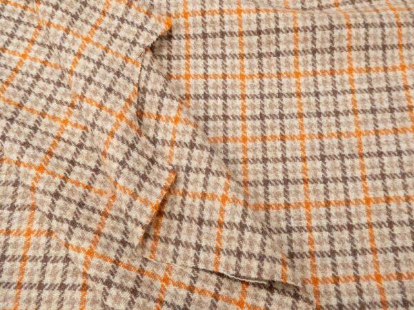 Stoff Harris Tweed check beige-orange