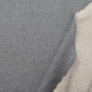 Stoff Sweat Wolle grau meliert