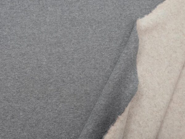 Stoff Sweat Wolle grau meliert