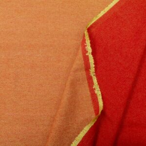 Stoff Wolle Twill zweifarbigrot currygelb-Rot