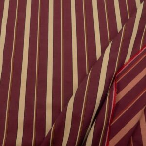 Stoff BW Pyjamalook Streifen bordeaux-sand