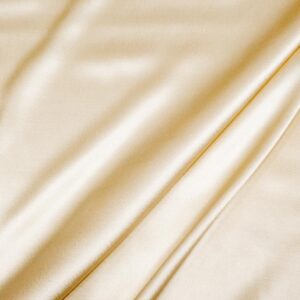 Stoff Viskose Satin Creme brulée