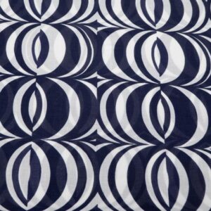 Stoff BW 60's Kreise blauweiss