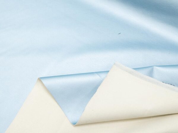 Stoff Lederimitat shiny hellblau – Bild 2