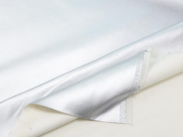 Stoff Lederimitat shiny silber – Bild 2