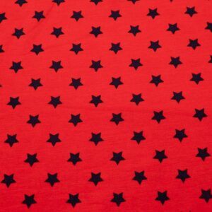 Stoff Jersey Sterne rot