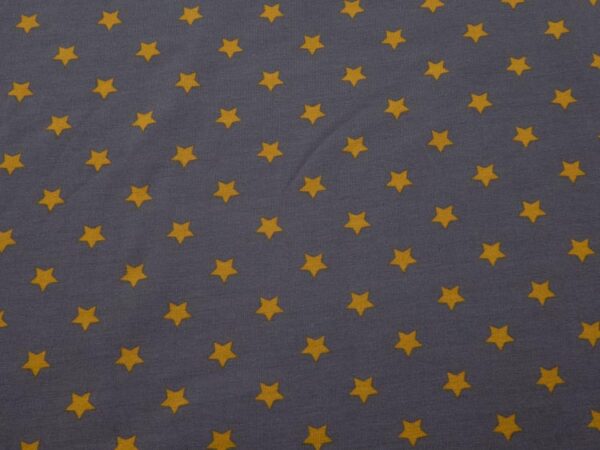 Stoff Jersey Sterne grau