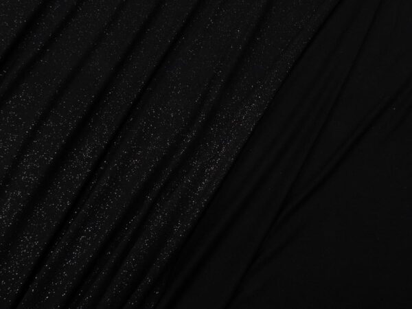Stoff Glitzerjersey schwarz-silber – Bild 2