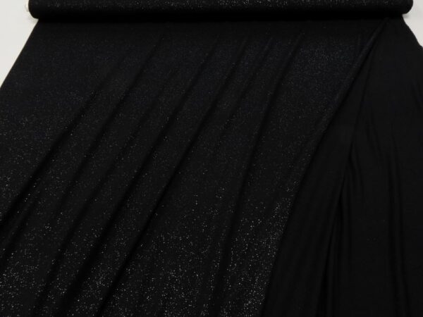 Stoff Glitzerjersey schwarz-silber – Bild 3