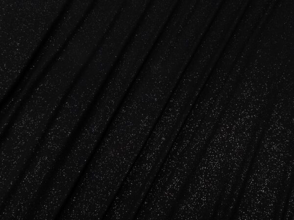 Stoff Glitzerjersey schwarz-silber