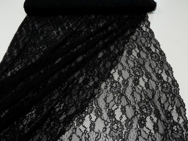 Stoff Spitze Doppelbordüre schwarz – Bild 3