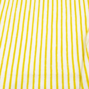 Stoff Printed Double Gauze Streifen weiss-gelb