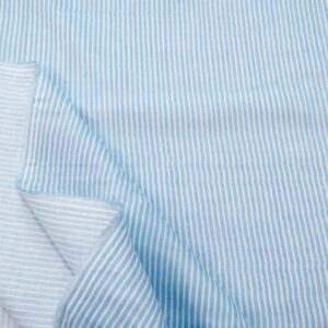 Stoff Streifen Mousselin hellblau