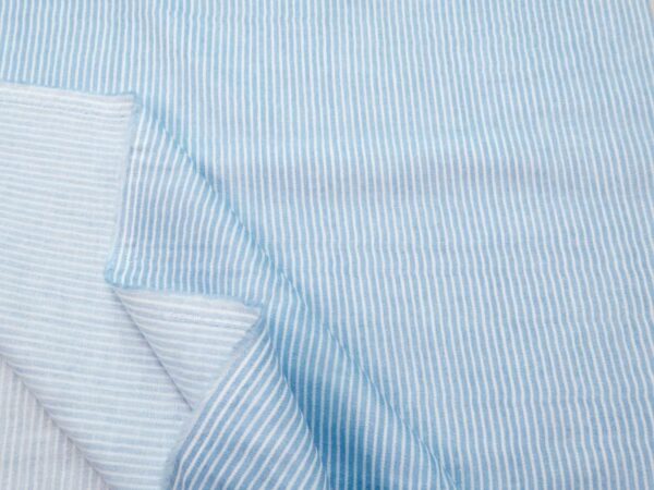 Stoff Streifen Mousselin hellblau
