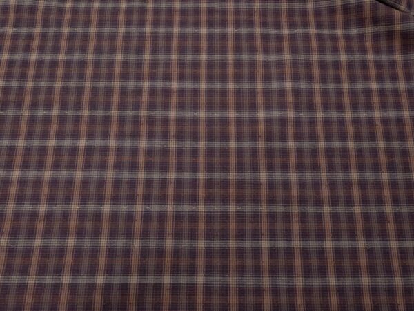 Stoff Cotton Yarn Dyed Dobby Cloth Japan Streifen-Karo aubergin – Bild 2