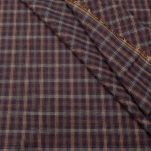 Stoff Cotton Yarn Dyed Dobby Cloth Japan Streifen-Karo aubergin