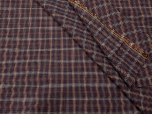 Stoff Cotton Yarn Dyed Dobby Cloth Japan Streifen-Karo aubergin
