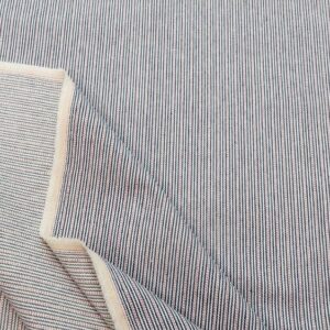 Stoff Denim Streifen blaurotweiss