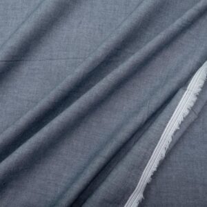 Stoff Chambray Union indigo blau-weiss