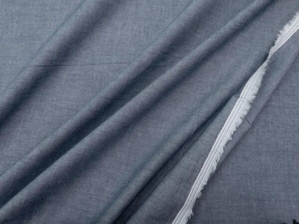 Stoff Chambray Union indigo blau-weiss