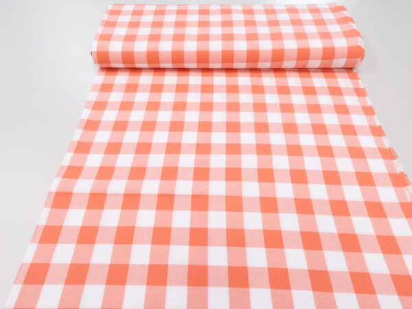 Stoff Carolina Gingham coral-white – Bild 3
