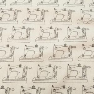 Stoff Cotton Flax Prints natural Nähmaschinen