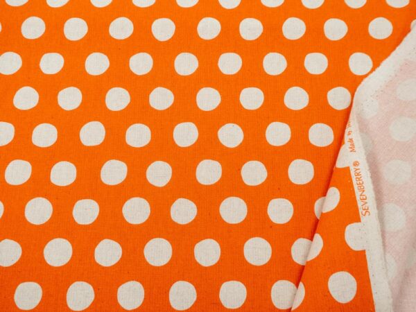 Stoff Sevenberry Canvas Natural Dots orange
