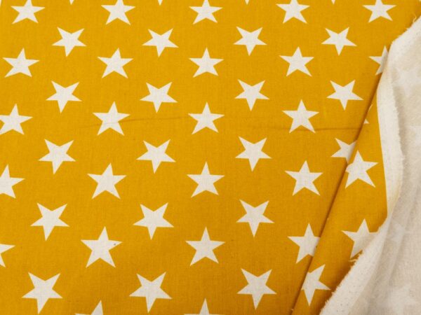 Stoff Sevenberry Canvas Natural Stars gold