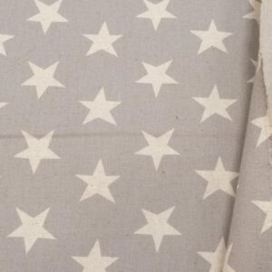 Stoff Sevenberry Canvas Natural Stars grey