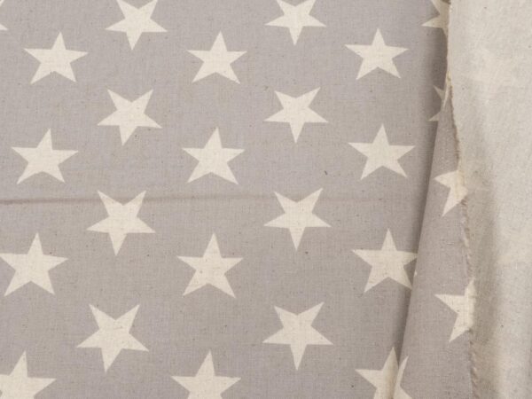 Stoff Sevenberry Canvas Natural Stars grey