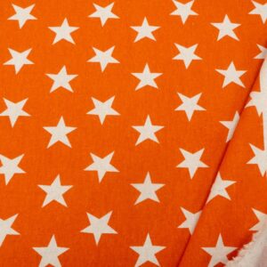 Stoff Sevenberry Canvas Natural Stars orange