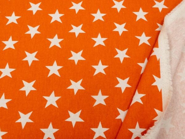 Stoff Sevenberry Canvas Natural Stars orange