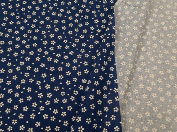 Stoff Sevenberry Nara Kasuri Navy - Blumen – Bild 2