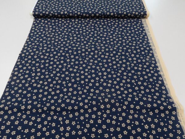 Stoff Sevenberry Nara Kasuri Navy - Blumen – Bild 3